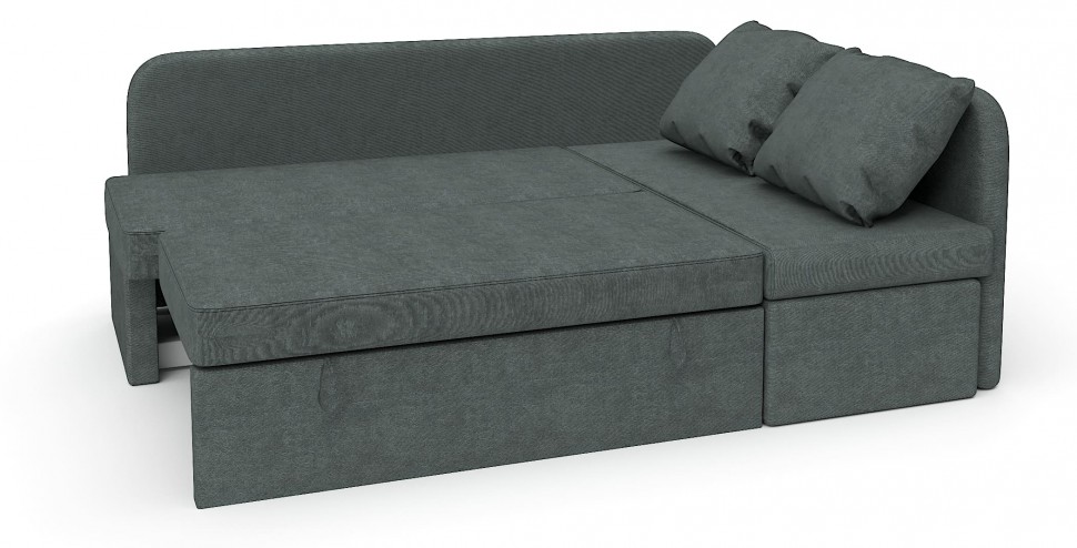 Диван угловой Берта дельфин серый велюр