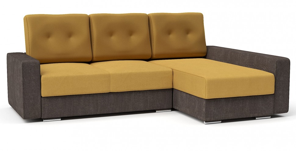 Диван угловой Амстердам стиль 2 еврокнижка оранжевый+коричневый велюр