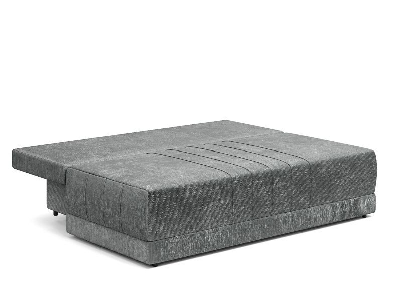 Диван прямой Страйк еврокнижка серый велюр + черные подушки