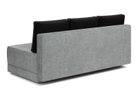 Диван прямой Страйк еврокнижка серый велюр + черные подушки