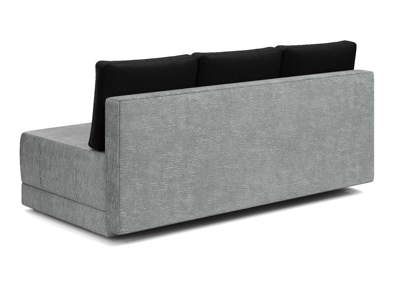 Диван прямой Страйк еврокнижка серый велюр + черные подушки