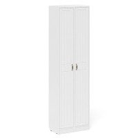 Прихожая П-6 Пенал + Пенал, цвет белая шагрень/фасады МДФ белое дерево фрезеровка прованс, ШхГхВ 60х35х210 см., универсальная сборка