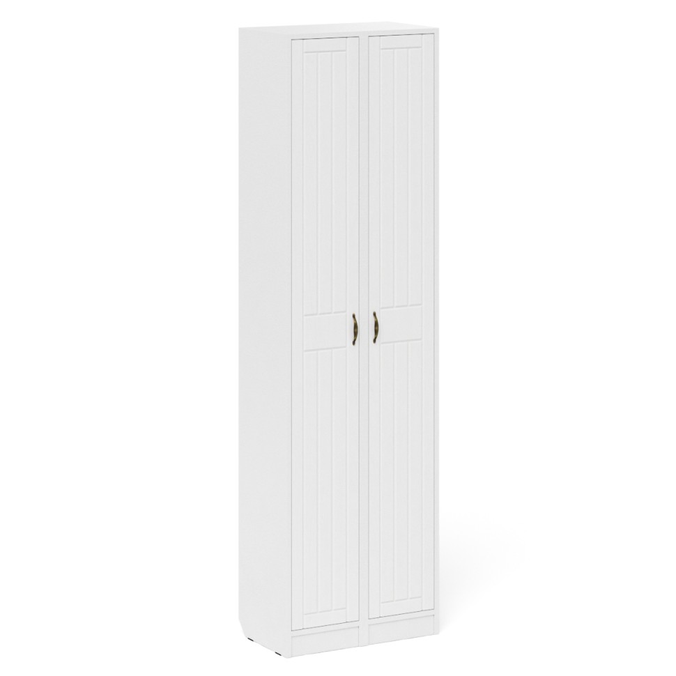 Прихожая П-6 Пенал + Пенал, цвет белая шагрень/фасады МДФ белое дерево фрезеровка прованс, ШхГхВ 60х35х210 см., универсальная сборка