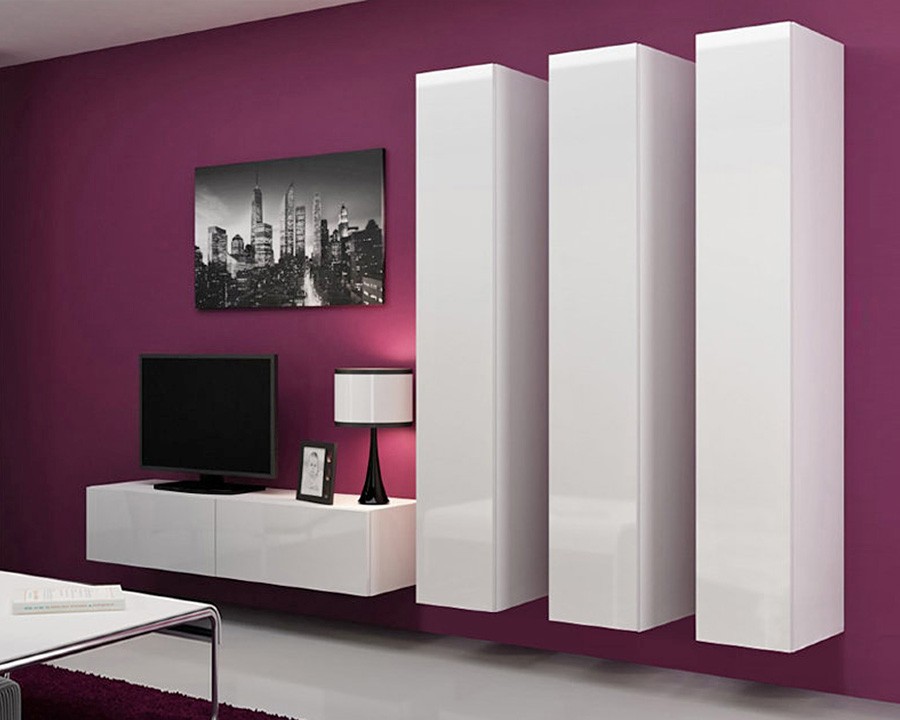 Гостиная Виго 14 Белый Фасадный 0101