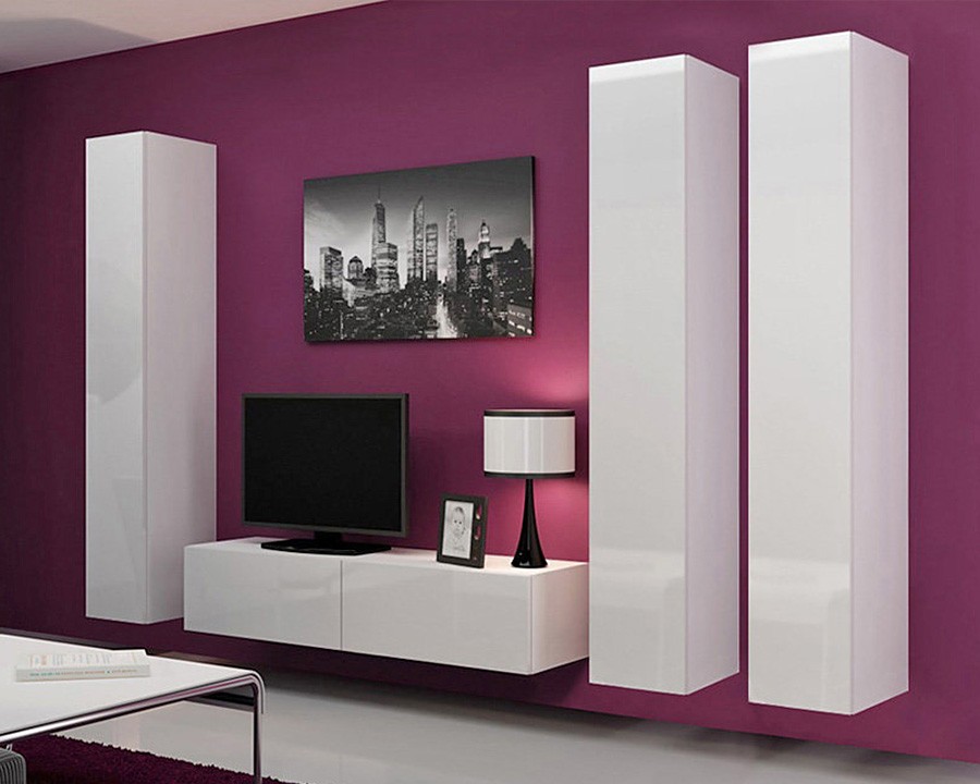 Гостиная Виго 14 Белый Фасадный 0101