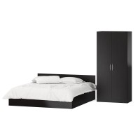 Кровать с ящиками 1800 + Шкаф 2-х створчатый Стандарт, цвет венге, ШхГхВ 183,5х203,5х70 + 90х52х200 см., сп.м. 1800х2000 мм., б/м, основание есть