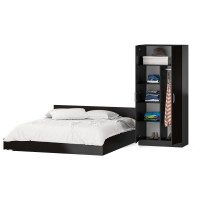 Кровать с ящиками 1800 + Шкаф 2-х створчатый Стандарт, цвет венге, ШхГхВ 183,5х203,5х70 + 90х52х200 см., сп.м. 1800х2000 мм., б/м, основание есть