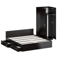 Кровать с ящиками 1800 + Шкаф 2-х створчатый Стандарт, цвет венге, ШхГхВ 183,5х203,5х70 + 90х52х200 см., сп.м. 1800х2000 мм., б/м, основание есть