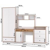 Вуди Компоновка № 51, цвет белый премиум/дуб крафт золотой, ШхГхВ 266х52,7х180,3 см., универсальная сборка