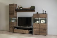 Трувор Гостиная 140, цвет дуб гранж песочный/интра, ШхГхВ 280,4х45,4х210 см. + 70х45х46 см., универсальная сборка