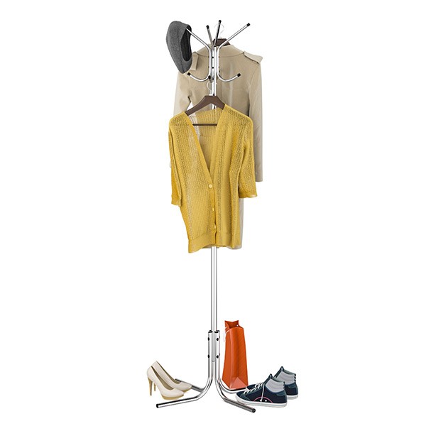 СНЯТО Вешалка напольная Кварта разборная хромированная, ШхГхВ 66х66х184 см., упакована в коробку