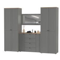 Остин Прихожая 26, цвет серый графит/дуб крафт золотой, ШхГхВ 280х54,3х229,6 см., универсальная сборка