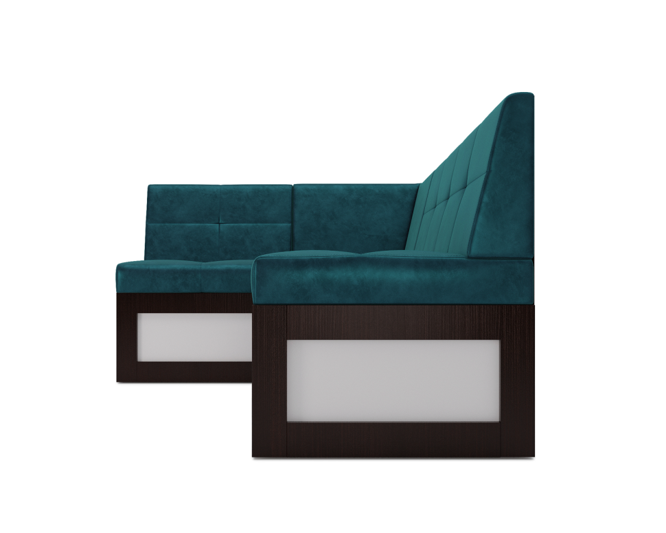 Нотис Левый угол (Бархат сине-зеленый STAR VELVET 43 BLACK GREEN) 187х82х112 см
