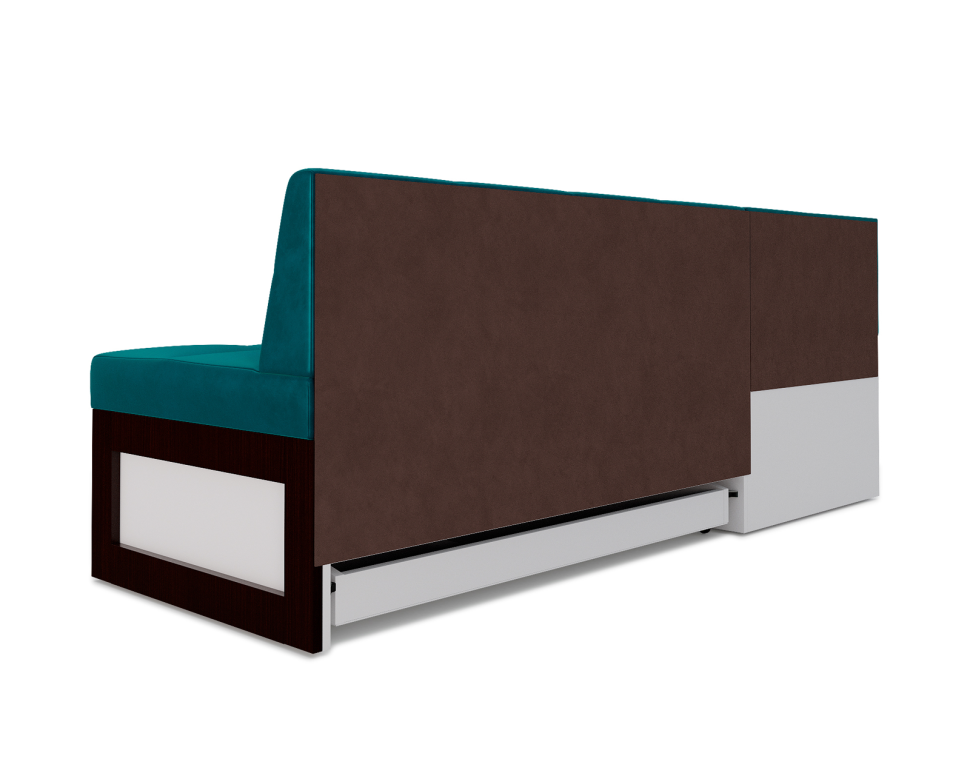 Нотис Левый угол (Бархат сине-зеленый STAR VELVET 43 BLACK GREEN) 187х82х112 см
