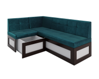 Нотис Левый угол (Бархат сине-зеленый STAR VELVET 43 BLACK GREEN) 187х82х112 см
