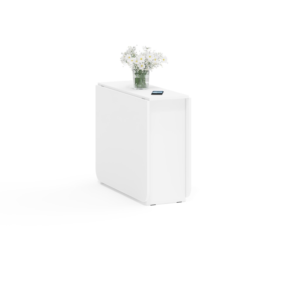 Стол-книжка обеденный МД-СО-04, цвет белый шагрень/ножки хром, ШхГхВ 170х90х74 см., 34х90х74 см. сложенный (Мебельный Двор)