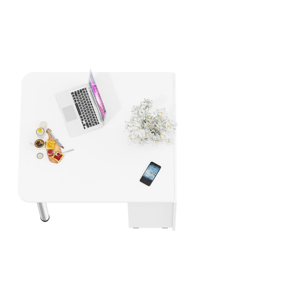 Стол-книжка обеденный МД-СО-04, цвет белый шагрень/ножки хром, ШхГхВ 170х90х74 см., 34х90х74 см. сложенный (Мебельный Двор)