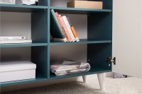 СНЯТО Либера Комод-тумба 16.230.01, цвет бензин/белый, ШхГхВ 115,3х42,6х92,3 см., фасады с рисунком Тропический лес, две дверки