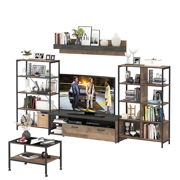 Трувор Гостиная 141, цвет дуб гранж песочный/интра, ШхГхВ 322,6х45,4х195 см. + 70х45х46 см., универсальная сборка