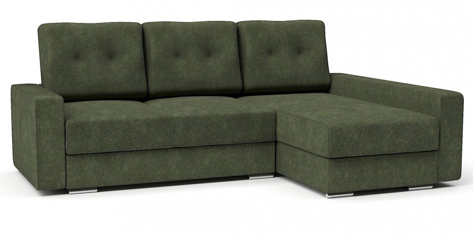 Диван угловой Амстердам стиль 2 еврокнижка зеленый велюр