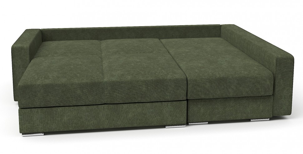 Диван угловой Амстердам стиль 2 еврокнижка зеленый велюр