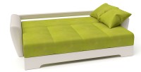 Диван прямой Амстердам еврокнижка салатовый велюр+белая экокожа