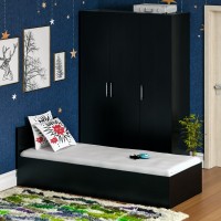 Спальня Стандарт 1-0800, цвет венге, ШхГхВ 83,5х203,5х70 + 135х52х200 см., сп.м. 800х2000 мм., без матраса, основание есть