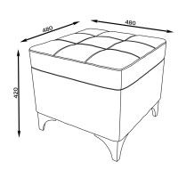 СНЯТО Банкетка 6-5109ТКтем.беж Жозефина, ткань тёмно-бежевая, ШхГхВ 48х48х42 см.