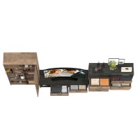 Трувор Гостиная 104, цвет дуб гранж песочный/интра, ШхГхВ 374,8х45,4х195 см., универсальная сборка