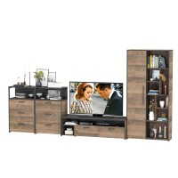 Трувор Гостиная 104, цвет дуб гранж песочный/интра, ШхГхВ 374,8х45,4х195 см., универсальная сборка