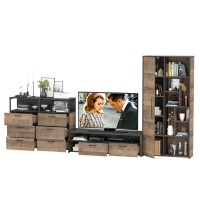 Трувор Гостиная 104, цвет дуб гранж песочный/интра, ШхГхВ 374,8х45,4х195 см., универсальная сборка