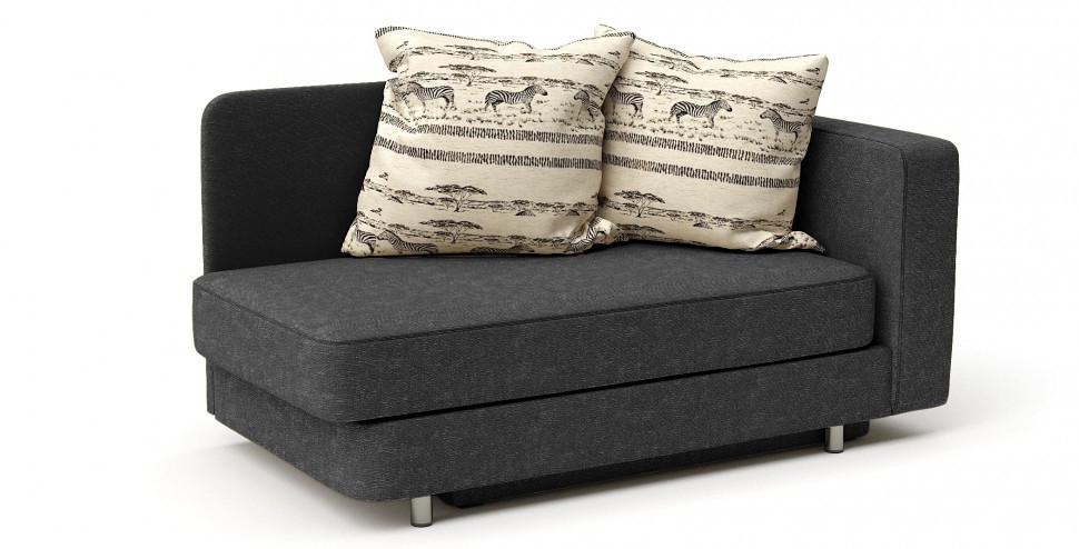 Кушетка выкатная Леон серый велюр