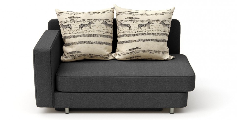 Кушетка выкатная Леон серый велюр