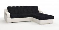 Диван угловой Маэстро Люкс экокожа белый + велюр черный