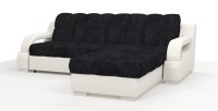 Диван угловой Маэстро Люкс экокожа белый + велюр черный