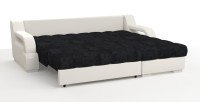 Диван угловой Маэстро Люкс экокожа белый + велюр черный