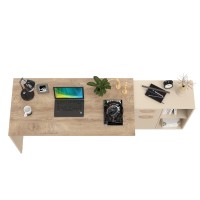 Лайт Стол письменный 03.245F, цвет сатин/дуб эндгрейн элегантный, ШхГхВ 136х139,2х75,2 см.(угловой) или 203,5х68х75,2 см.(прямой), универс. сборка