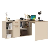 Лайт Стол письменный 03.245F, цвет сатин/дуб эндгрейн элегантный, ШхГхВ 136х139,2х75,2 см.(угловой) или 203,5х68х75,2 см.(прямой), универс. сборка