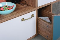 Вайс Комод 10.104 + Комод 10.104, цвет морское дерево винтаж/камень тёмный/бензин/мята/белый премиум, ШхГхВ 242,4х39,9х88,8 см., НЕ универс. сборка