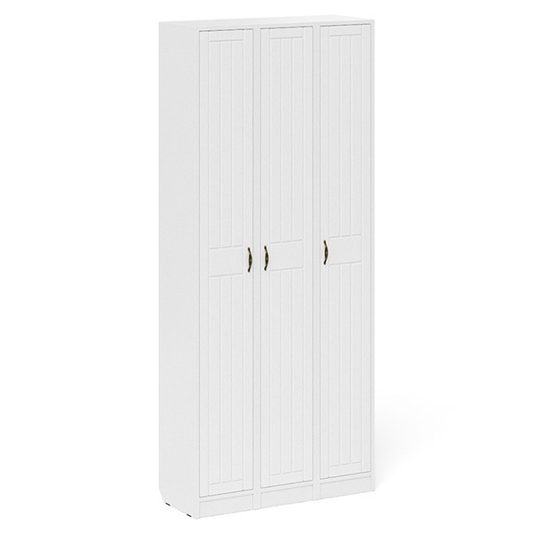 Прихожая П-6 Пенал 3 штуки, цвет белая шагрень/фасады МДФ белое дерево фрезеровка прованс, ШхГхВ 90х35х210 см., универсальная сборка