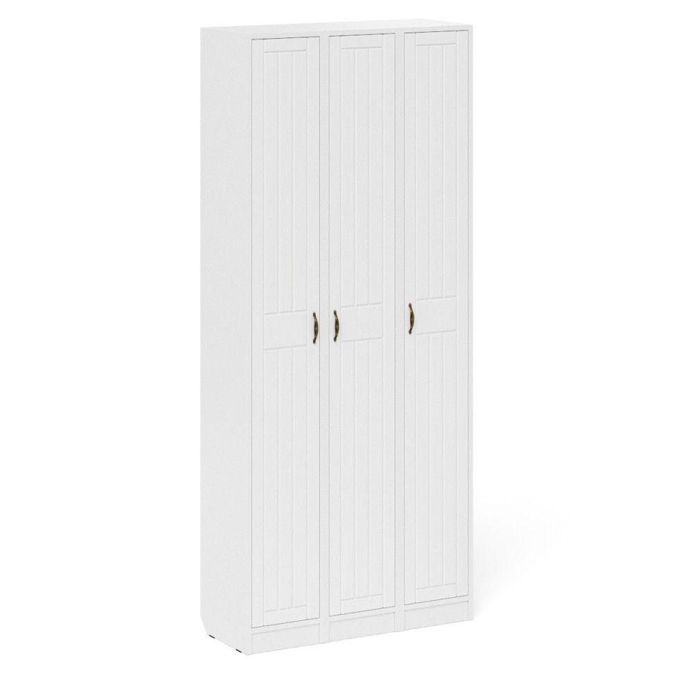 Прихожая П-6 Пенал 3 штуки, цвет белая шагрень/фасады МДФ белое дерево фрезеровка прованс, ШхГхВ 90х35х210 см., универсальная сборка