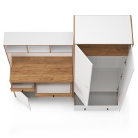 Вуди Компоновка № 20, цвет белый премиум/дуб крафт золотой, ШхГхВ 196х52,7х205 см., универсальная сборка