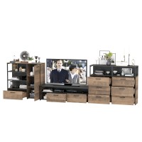 Трувор Гостиная 106, цвет дуб гранж песочный/интра, ШхГхВ 390,8х45,4х106,9 см., универсальная сборка