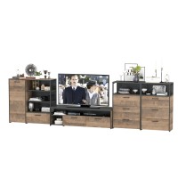 Трувор Гостиная 106, цвет дуб гранж песочный/интра, ШхГхВ 390,8х45,4х106,9 см., универсальная сборка