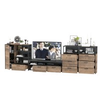 Трувор Гостиная 106, цвет дуб гранж песочный/интра, ШхГхВ 390,8х45,4х106,9 см., универсальная сборка