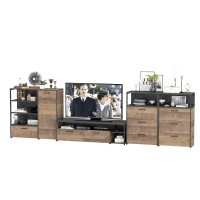 Трувор Гостиная 106, цвет дуб гранж песочный/интра, ШхГхВ 390,8х45,4х106,9 см., универсальная сборка