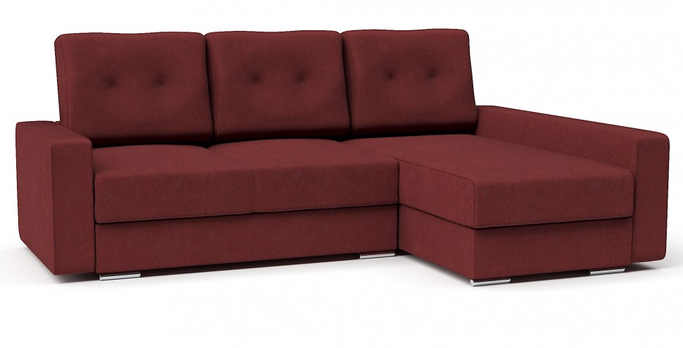 Диван угловой Амстердам стиль 2 еврокнижка красный велюр