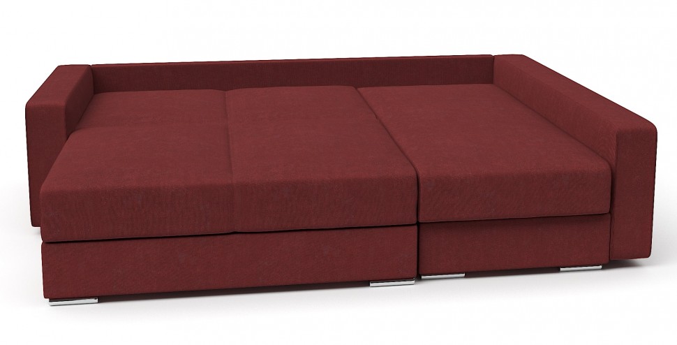 Диван угловой Амстердам стиль 2 еврокнижка красный велюр