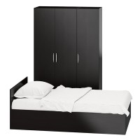 Спальня Стандарт 1-1200, цвет венге, ШхГхВ 123,5х203,5х70 + 135х52х200 см., сп.м. 1200х2000 мм., без матраса, основание есть