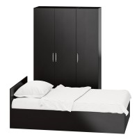 Спальня Стандарт 1-1200, цвет венге, ШхГхВ 123,5х203,5х70 + 135х52х200 см., сп.м. 1200х2000 мм., без матраса, основание есть